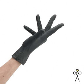 Gants Jetables - LATEX - Taille L - 100pcs Noir